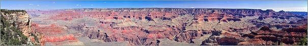 Grand Canyon NP - Yavapai Point en vue panoramique le matin (CANON 5D + EF 50mm)