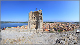 Chateau de Gruissan (11 Aude) Tour Barberousse en vue panoramique (CANON 5D MkII + TS-E 17mm F4 L)