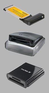 Mesures de performance de lecteurs de carte mmoire CompactFlash Lexar, Sandisk, Express Card