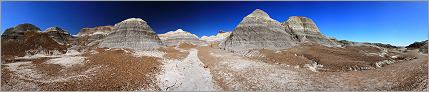Petrified Forest National Park - Blue Mesa en vue panoramique sur 360° (Ouest USA) (CANON 5D + EF 24mm L F1,4)