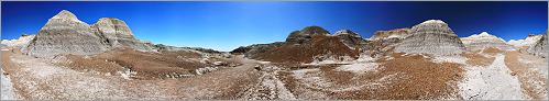 Petrified Forest National Park - Blue Mesa en vue panoramique sur 360° (Ouest USA) (CANON 5D + EF 24mm L F1,4)