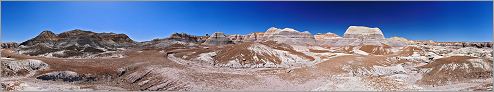 Petrified Forest National Park - Blue Mesa en vue panoramique sur 360° (Ouest USA) (CANON 5D + EF 24mm L F1,4)