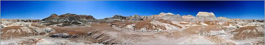 Petrified Forest National Park - Blue Mesa en vue panoramique sur 360° (Ouest USA) (CANON 5D + EF 24mm L F1,4)