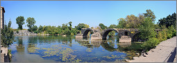 Saint Thibéry et pont romain de la Via domicia en panoramique - 34 Hérault (CANON 5D MkII + ZEISS Distagon T* 28mm F2,8 c/y)